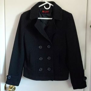 Black Short-Length Double Breasted Pea Coat